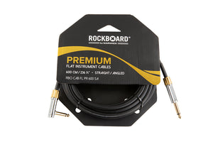 RockBoard RBO CAB FL PR 600 Premium Flat Instrument Cable 19.6' Straight/Angled