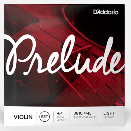 D'ADDARIO PRELUDE VIOLIN STRINGS - 4/4 LIGHT TENSION