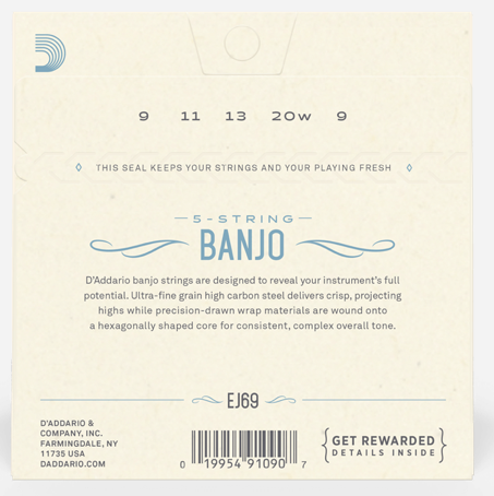D'Addarrio EJ69 Phospher Bronze Banjo Strings - Light