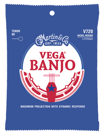 Martin V720 Tenor Vega Banjo Strings Four String Banjo Set 9 to 30 Loop End Main image