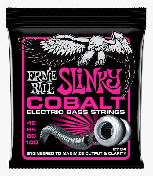 Ernie Ball EB2734 Super Slinky Cobalt Electric Bass Strings - 45/100
