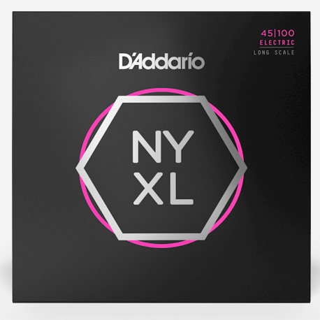 D'Addario NYXL45100 Nickel Wound Bass Guitar Strings, Regular Light, 45/100