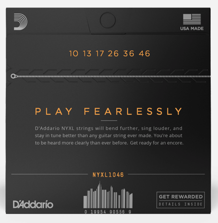 D'Addario NYXL1046 Nickel Wound Electric Guitar Strings - Regular Light, 10/46