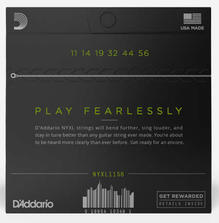 D'Addario NYXL1156 Nickel Wound Electric Guitar Strings - Medium Top/Extra Heavy Bottom, 11/56