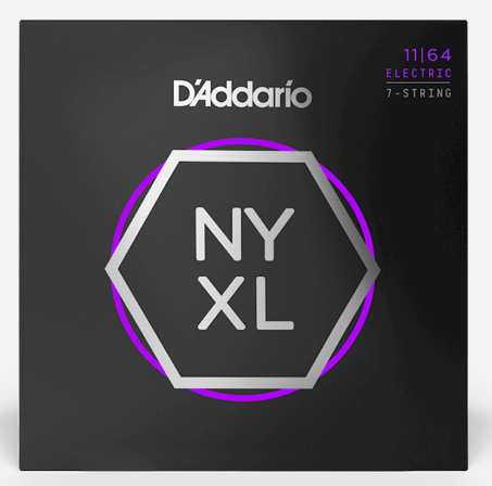 D'Addario NYXL1164 7-String Nickel Wound Electric Guitar Strings - Medium 7-String, 11/64