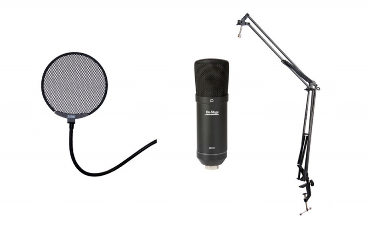 On-Stage ASB700 Podcast Bundle with USB Microphone, Broadcast Arm, Pop Filter & Cable Main image
