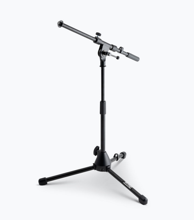On‑Stage MS7411B Drum/Amp Tripod Mic Stand with Boom ‑ Black Powder Coat