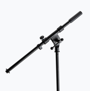 On‑Stage MS7411B Drum/Amp Tripod Mic Stand with Boom ‑ Black Powder Coat