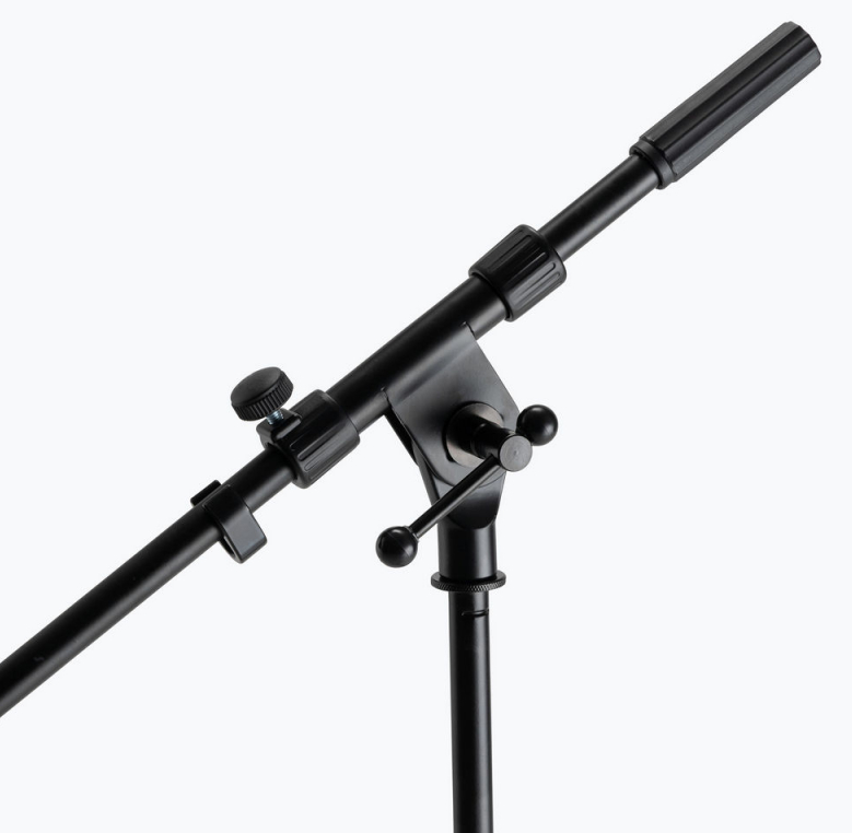 On‑Stage MS7411B Drum/Amp Tripod Mic Stand with Boom ‑ Black Powder Coat
