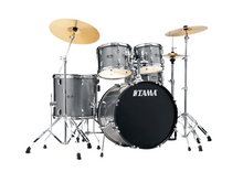 Load image into Gallery viewer, Tama ST52H5CCSS Stagestar 5 Piece Complete Drum Set with Stands and Throne Cosmic Silver Sparkle