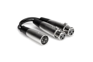 Hosa Y Cable, Dual XLR3F to XLR3M - 6 Inch