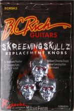 Load image into Gallery viewer, BC Rich Skreeming Skullz Electric Guitar Skull Knob Set 3 Pack