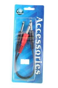 CBI CB2 Mono 1/4 Male to Two 1/4 Male Y Cable +