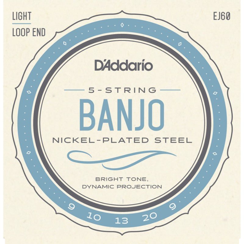 D'Addarrio EJ60 Nickel Plated Banjo Strings - Light