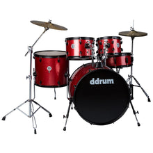 Load image into Gallery viewer, ddrum D2 Player Complete 5 Piece Drum Set with Cymbals and Hardware Red Sparkle