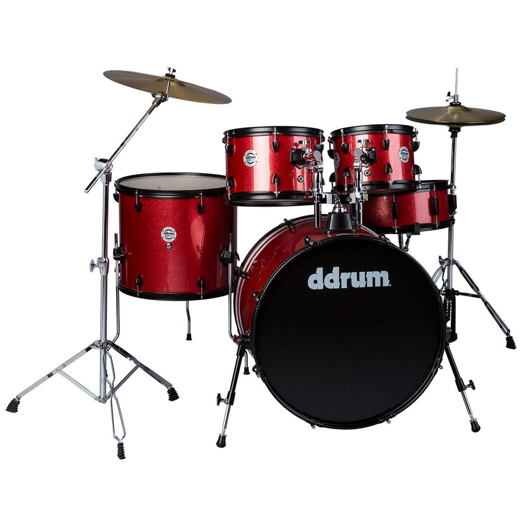 ddrum D2 Player Complete 5 Piece Drum Set with Cymbals and Hardware Red Sparkle
