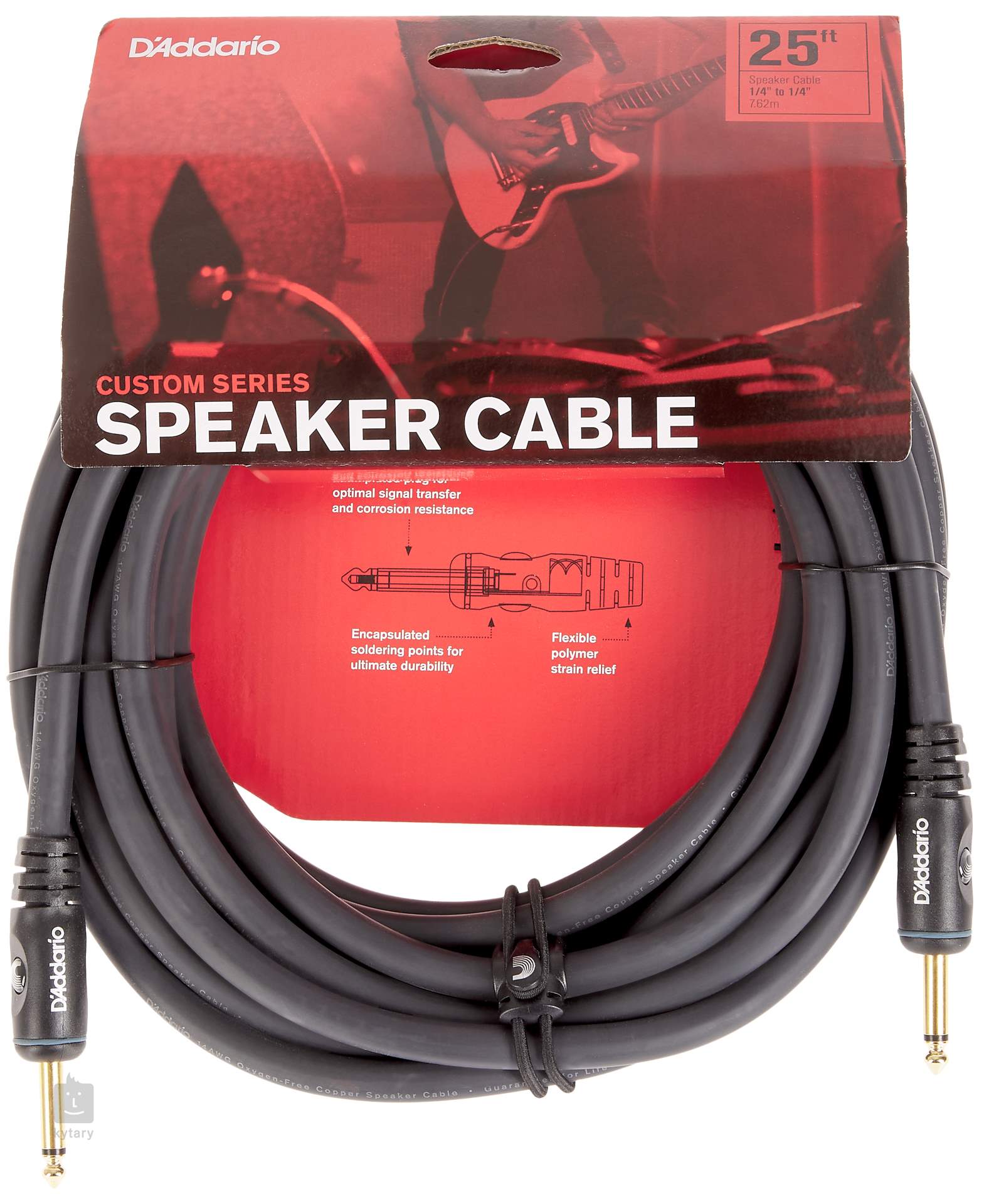 D'Addario PW-S-25 Custom Series 14" to 1/4" Speaker Cable - 25 feet