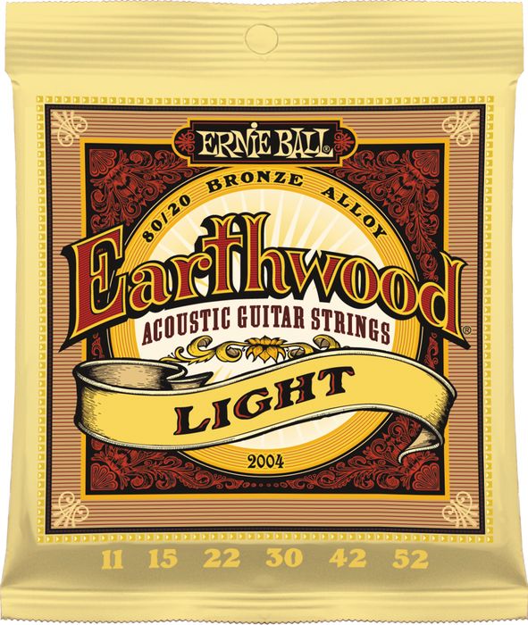Ernie Ball 2004 Earthwood 80/20 Bronze Acoustic Guitar Strings - Light, 11/52