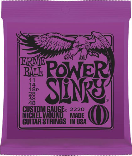 Ernie Ball 2220 Power Slinky Nickel Wound Electric Guitar Strings, 11-48