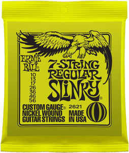 Ernie Ball 2621 7-String Regular Slinky Nickel Wound Electric Guitar Strings, 10-56