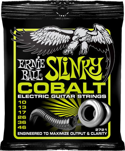 Ernie Ball 2721 Cobalt Regular Slinky Electric Guitar Strings, 10-46