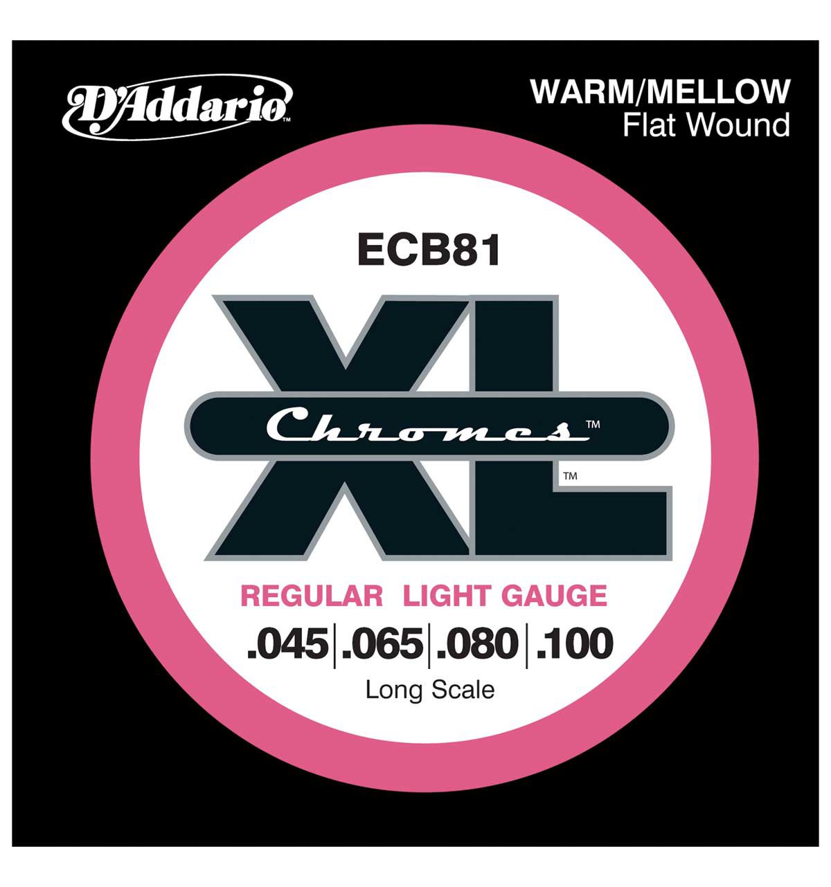 D'Addarrio ECB81 XL Chromes Flatwound Bass Strings 45-100