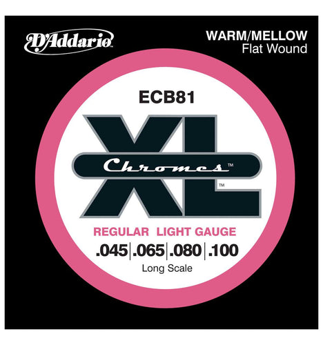 D'Addarrio ECB81 XL Chromes Flatwound Bass Strings 45-100