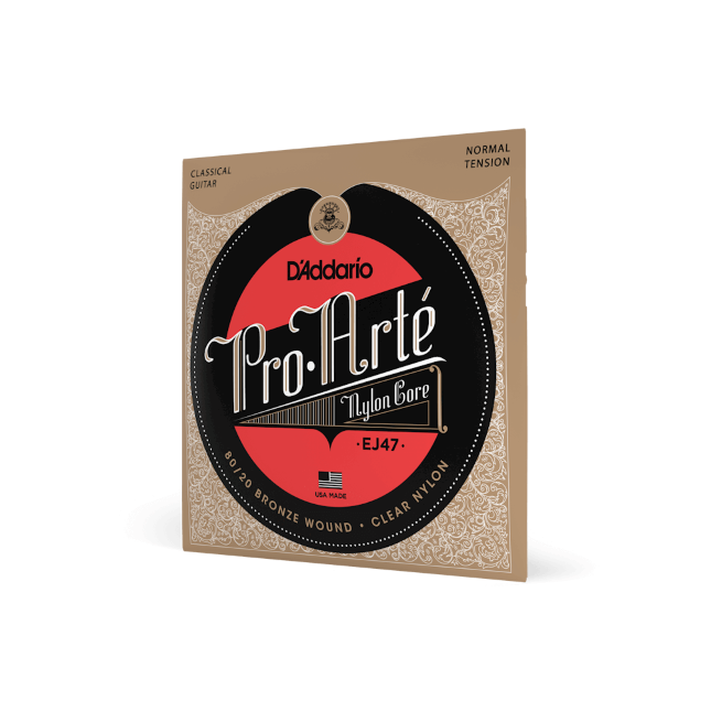 D'Addario EJ47 Pro-Arte 80/20 Bronze, Nylon Core Classical Guitar Strings, Normal Tension