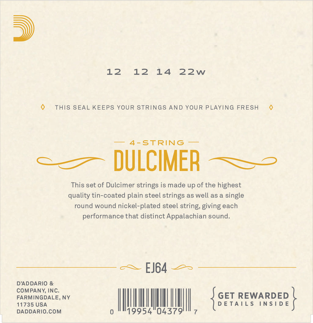 D'Addario EJ64 Phosphor Bronze 4 String Dulcimer Set