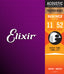 Elixir Nanoweb Phosphor Bronze Custom Light Acoustic Guitar Strings - 11/52