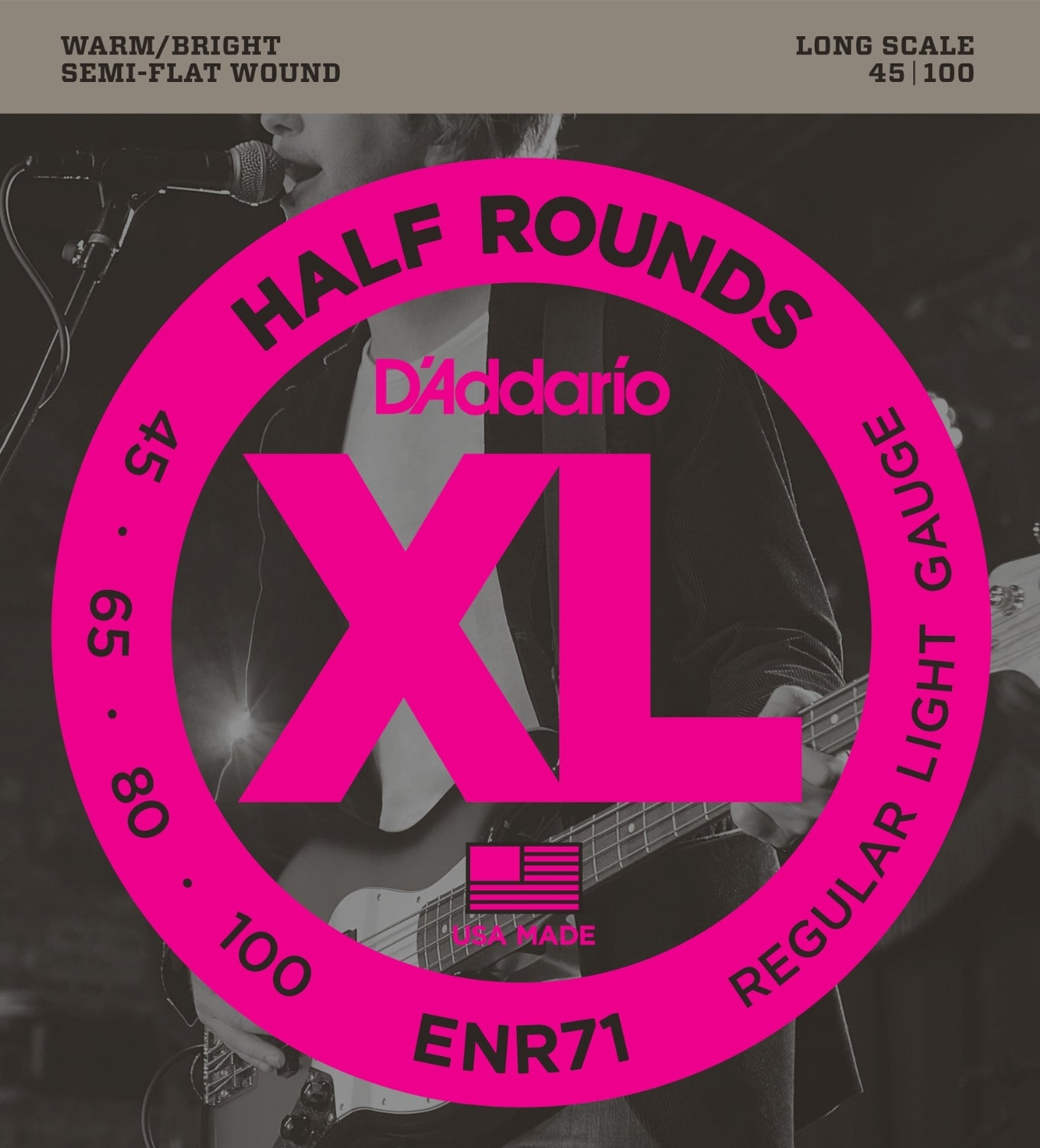 D'Addario ENR71 XL Half Rounds Regular Light Long Scale Bass Strings