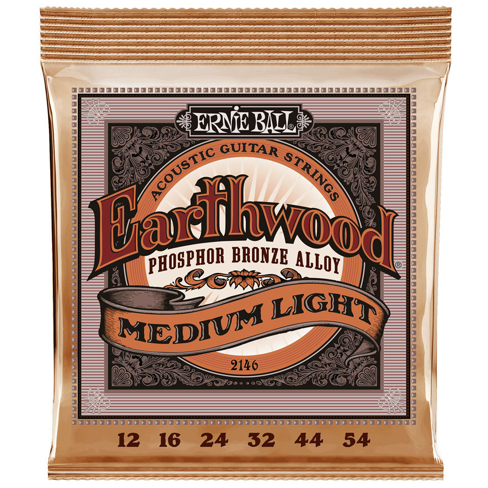 Ernie Ball 2146 Earthwood Phospher Bronze Acoustic Guitar Strings - Medium Light, 12/54 Main image