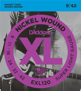 D'Addario EXL120 XL Nickel Wound EX Light Electric Guitar
