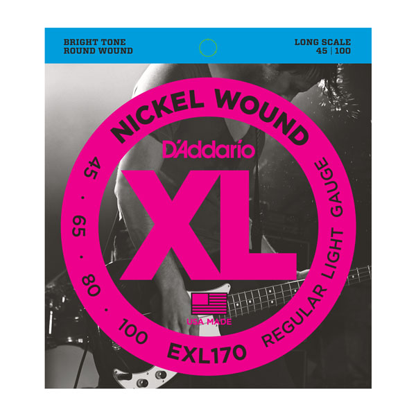 D'Addario EXL170 Nickel Bright Electric Bass Strings - Long Scale - 45 - 100 +