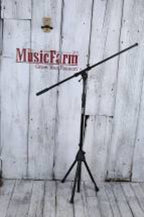 On Stage MS7701B Euro Boom Microphone Mic Stand with Removable Boom Arm Black