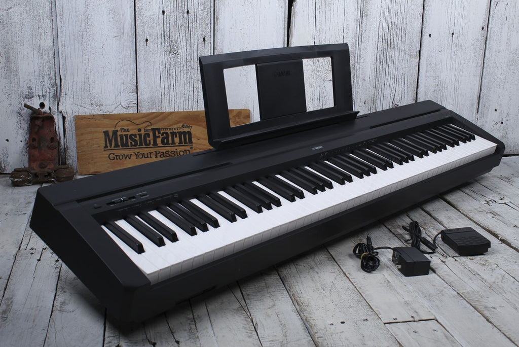 Yamaha P45B 88 Key Digital Piano with Power Supply & Sustain Pedal in Black