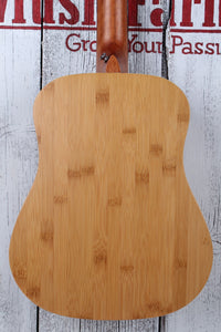 Luna Safari Bamboo 3/4 Size Travel Acoustic Guitar Natural SAF BAMBOO w Gig Bag