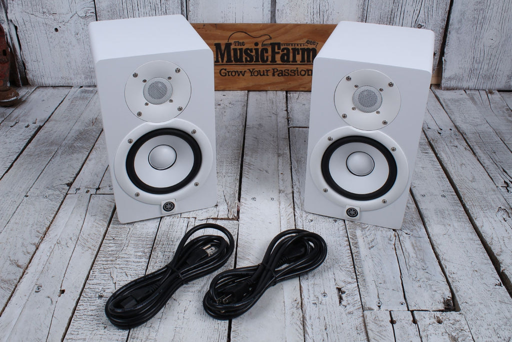 	 Yamaha HS5 PAIR OF TWO 70W Bi Amp Two Way Powered Studio Monitor Active Speaker - White