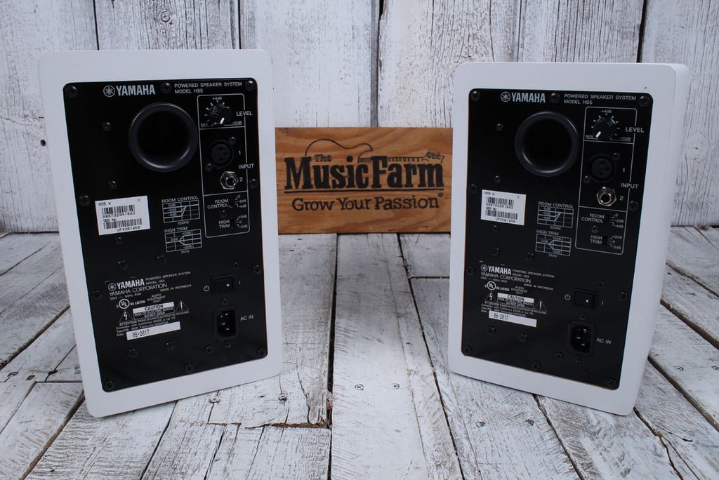 	 Yamaha HS5 PAIR OF TWO 70W Bi Amp Two Way Powered Studio Monitor Active Speaker - White