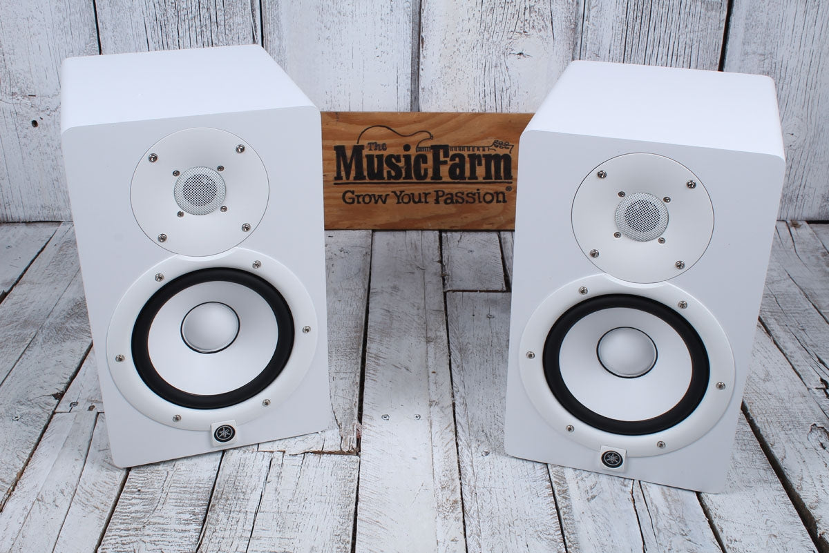 	 Yamaha HS7 PAIR OF TWO 95W Bi Amp Two Way Powered Studio Monitor Active Speaker - WHITE