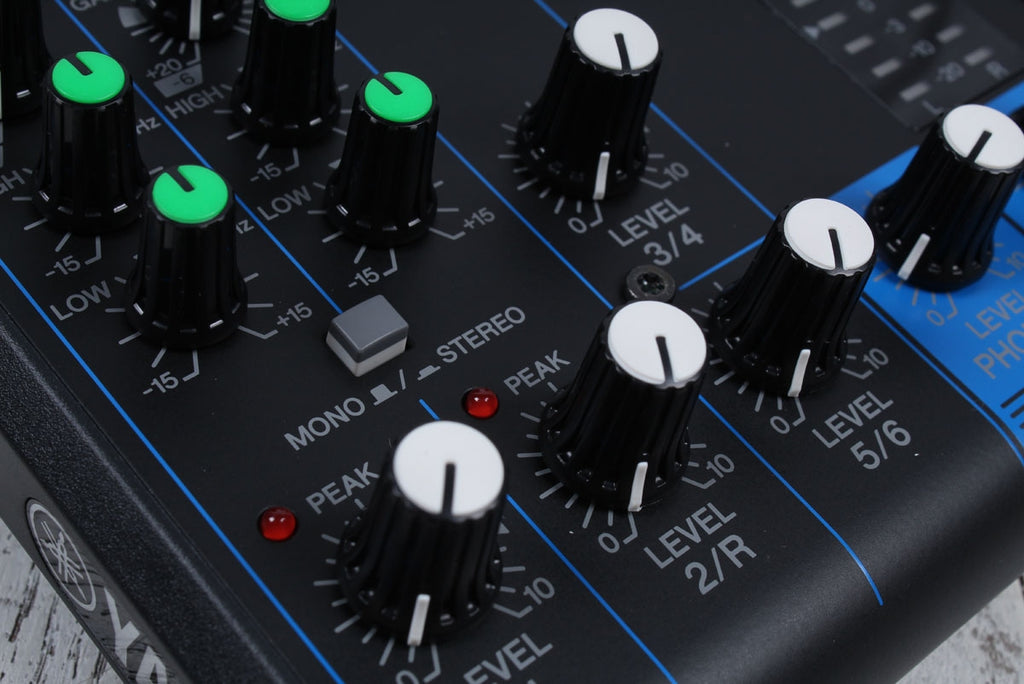Yamaha MG06 Mixer 6 Channel Mixing Console 6 Input Compact Stereo Mixer MG