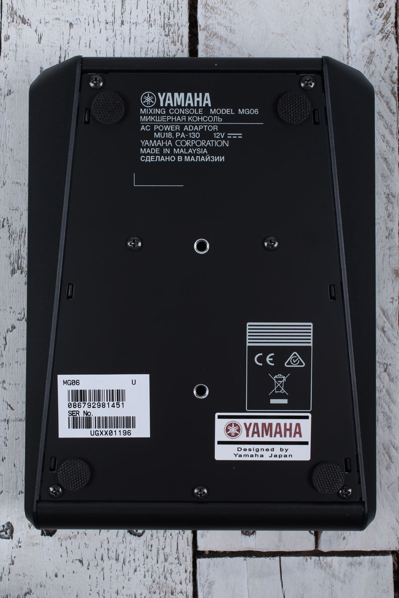 Yamaha MG06 Mixer 6 Channel Mixing Console 6 Input Compact Stereo Mixer MG