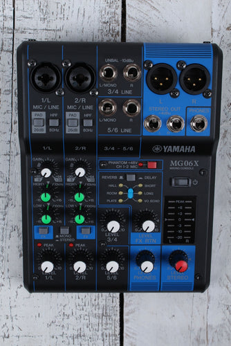 Yamaha MG06X 6 Channel Compact Analog Mixer with 2 Mic Preamps & Digital Effects