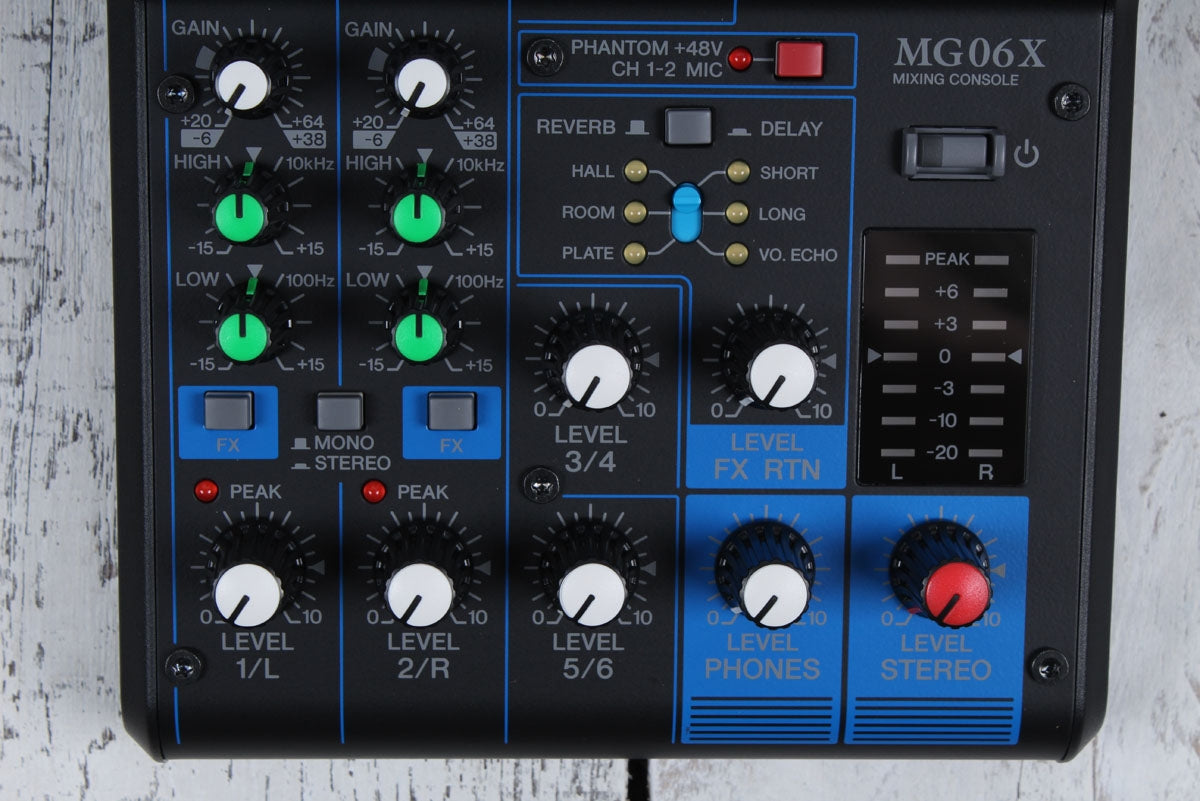 Yamaha MG06X 6 Channel Compact Analog Mixer with 2 Mic Preamps & Digital Effects