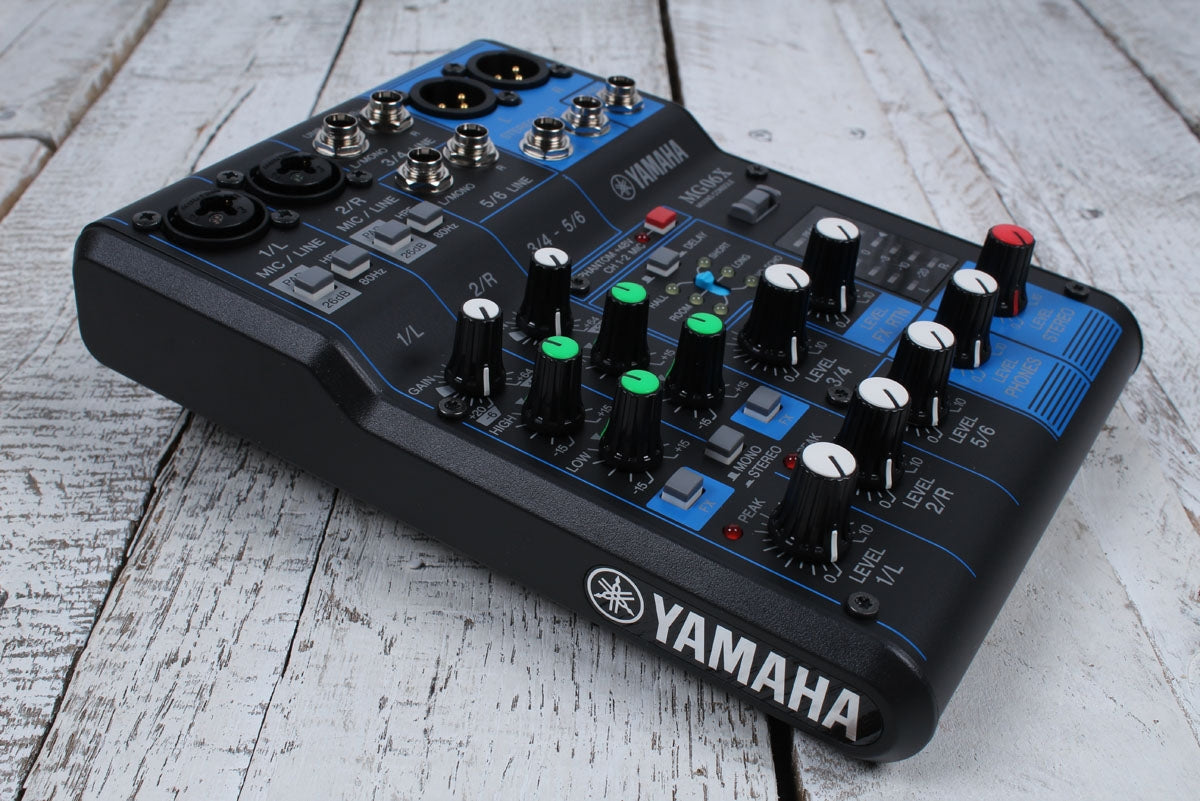 Yamaha MG06X 6 Channel Compact Analog Mixer with 2 Mic Preamps & Digital Effects