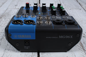 Yamaha MG06X 6 Channel Compact Analog Mixer with 2 Mic Preamps & Digital Effects