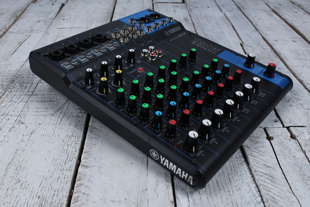 Yamaha MG10 10 Channel Analog Mixer w Phantom Power 4 Mic Preamps Mixing Console
