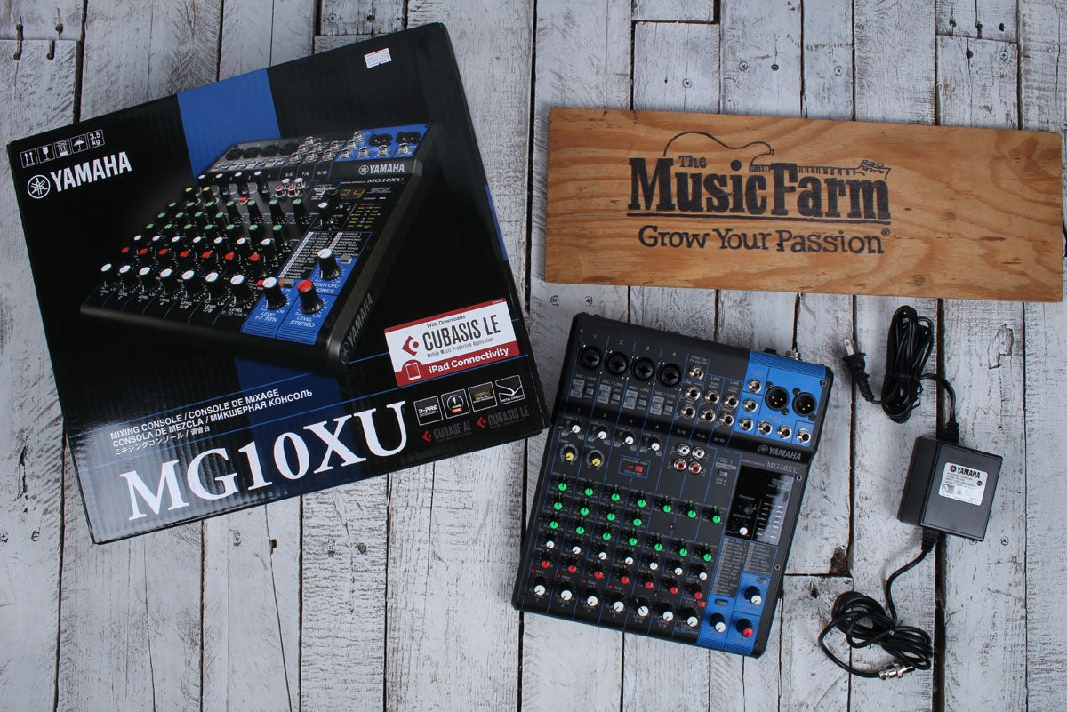Yamaha MG10XU 10 Channel Analog Stereo Mixer 4 Mic Preamps USB and