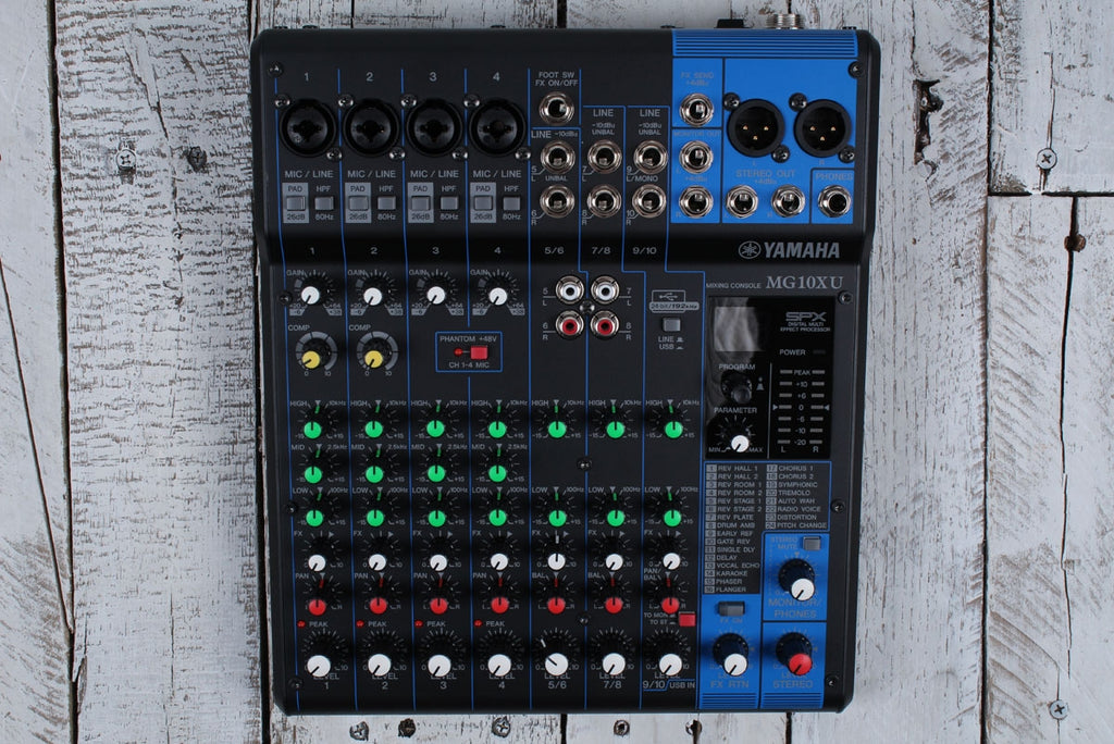 Yamaha MG10XU 10 Channel Mixer with USB Output and SPX Digital Effects 