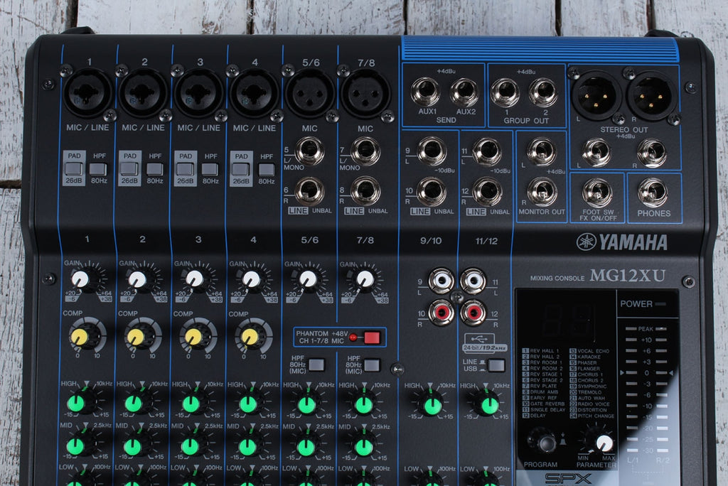 Yamaha MG12XU 12 Input Four Bus Analog Mixer with USB and Digital Effects